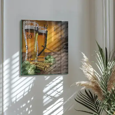 Relógio quadrado Copos de cerveja