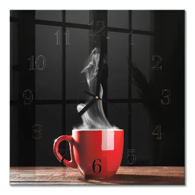 Relógio de parede quadrado Uma xícara de café