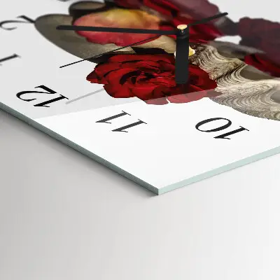 Relógio de parede quadrado Tigela de rosas