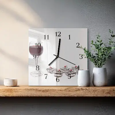 Relógio de parede Um copo de vinho
