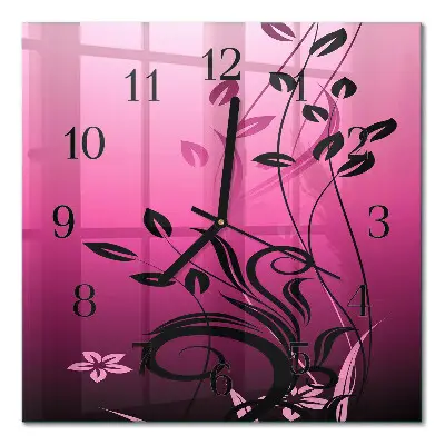 Relógio de vidro Arte floral