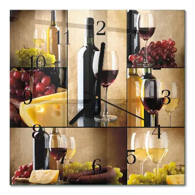 Relógio de vidro Uma garrafa de vinho