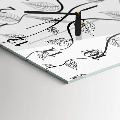 Relógio de parede quadrado Arte com Folhas