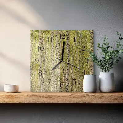 Relógio de parede Floresta de bétulas