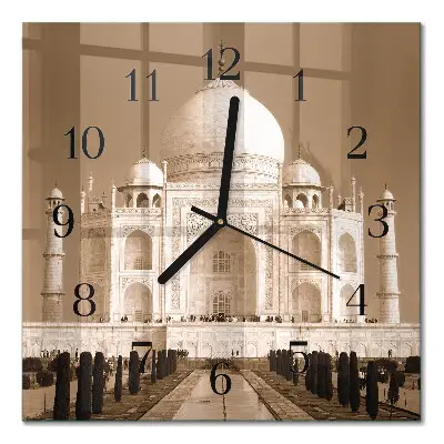 Relógio de vidro Taj Mahal em sépia