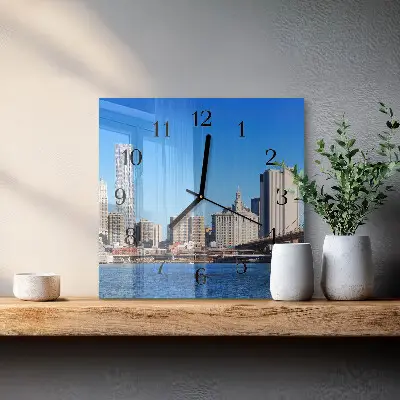 Relógio de parede quadrado Horizonte em sépia