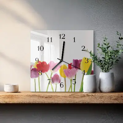 Relógio de parede Tulipas coloridas
