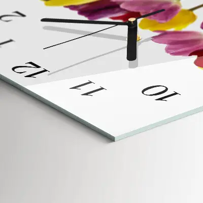 Relógio de parede Tulipas coloridas
