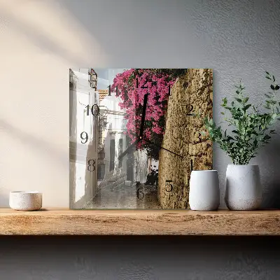 Relógio quadrado Alameda das flores