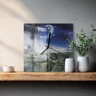 Relógio de parede Lua nas montanhas