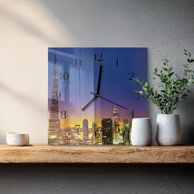 Relógio quadrado Horizonte de Dubai