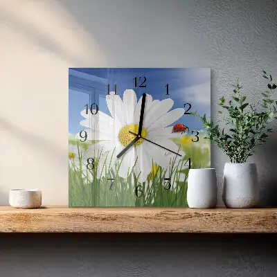 Relógio de vidro A Flor e a Joaninha