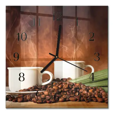 Relógio de vidro Xícaras de café