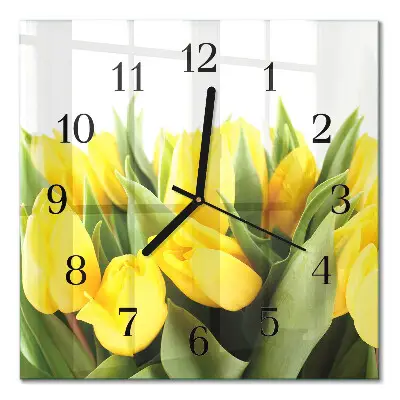 Relógio quadrado Tulipas