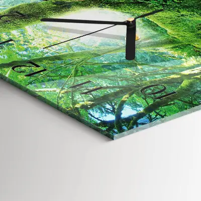 Relógio de parede quadrado musgo da floresta