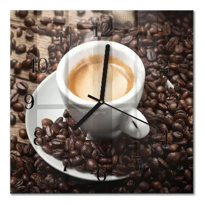 Relógio de parede quadrado Uma xícara de café