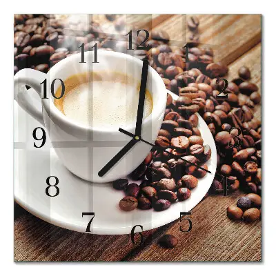 Relógio quadrado Uma xícara de café