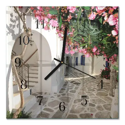 Relógio de parede quadrado Beco das Flores