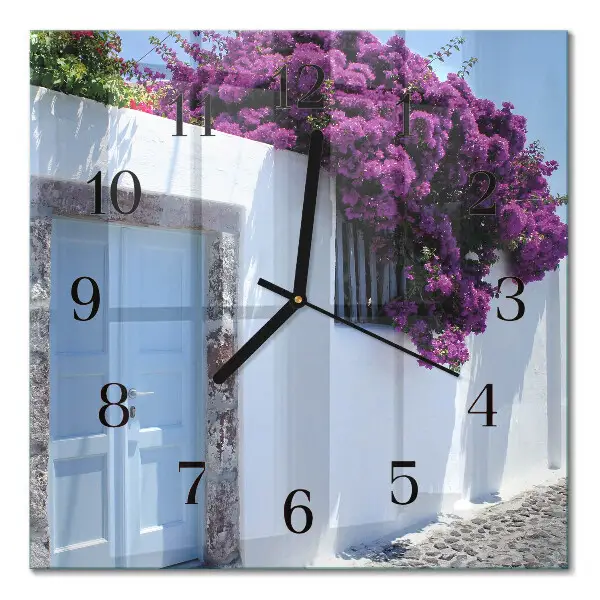 Relógio de vidro Flores domésticas
