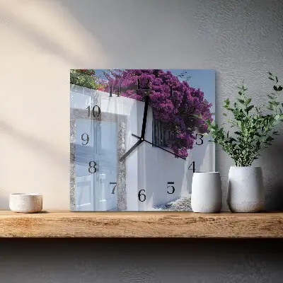 Relógio de vidro Flores domésticas