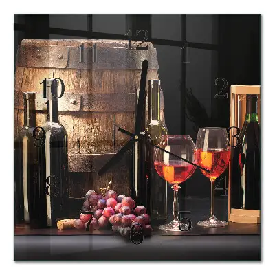 Relógio quadrado Um barril de vinho