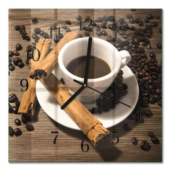 Relógio de parede quadrado Café com canela