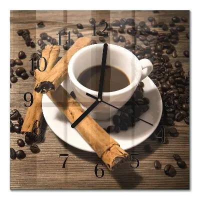 Relógio de parede quadrado Café com canela
