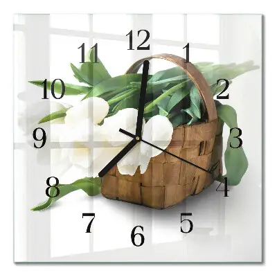 Relógio de parede Cesta de tulipas