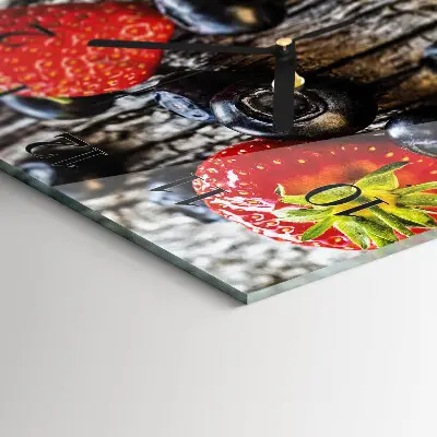 Relógio de parede quadrado Frutas vermelhas