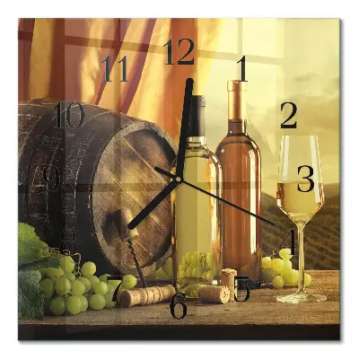 Relógio quadrado Um barril de vinho