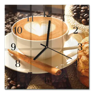 Relógio de vidro Coração de café