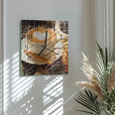 Relógio de vidro Coração de café