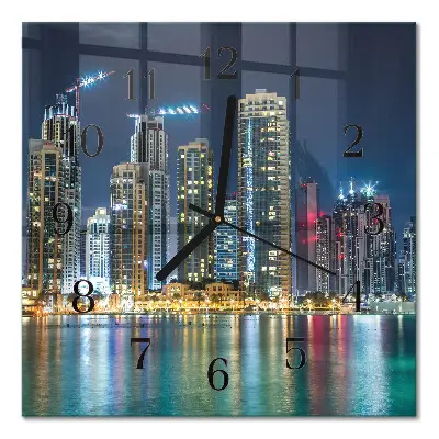 Relógio de parede quadrado Cidade noturna