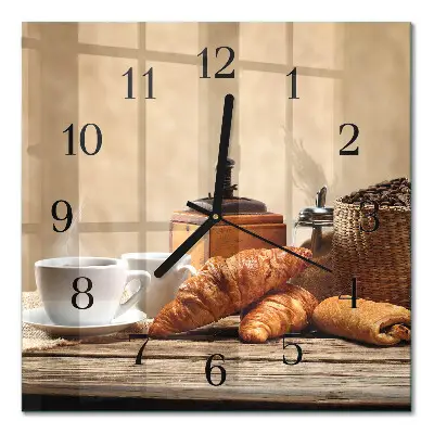 Relógio de parede quadrado Croissants
