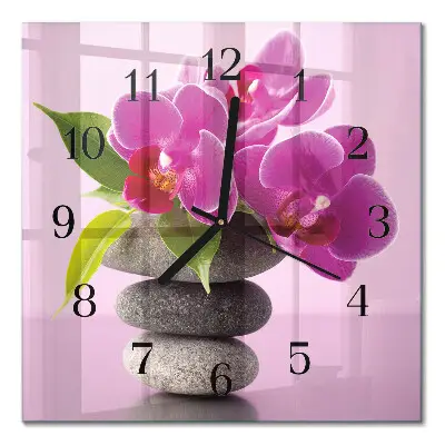 Relógio de parede quadrado Orquídea