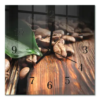 Relógio de parede quadrado Grãos de café