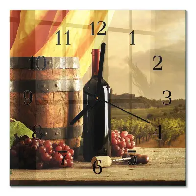 Relógio de vidro Um barril de vinho