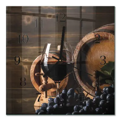 Relógio quadrado Um barril de vinho