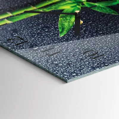 Relógio de parede quadrado Gotas e bambu