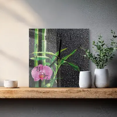 Relógio de vidro Spa de bambu