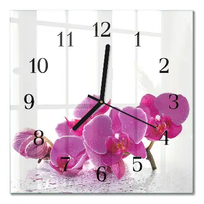 Relógio quadrado Orquídea