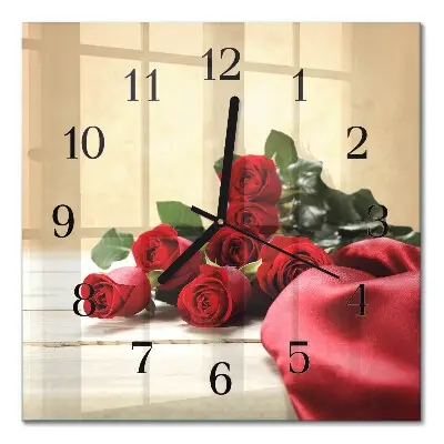 Relógio de parede quadrado Rosas