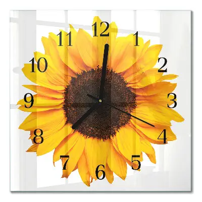 Relógio de vidro Girassol