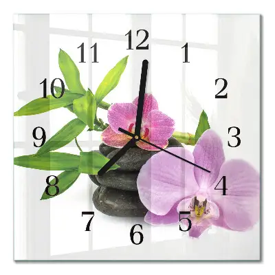 Relógio de parede quadrado Orquídea