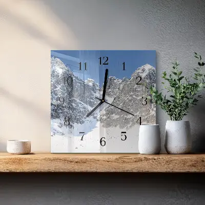 Relógio de parede quadrado Montanhas no inverno