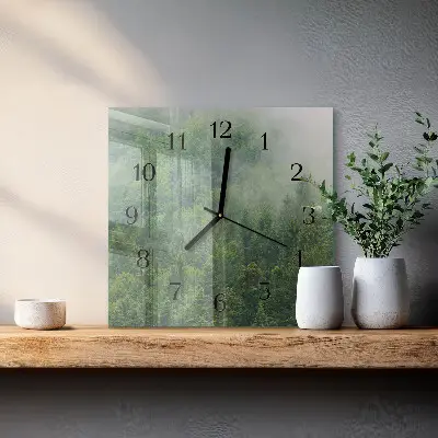 Relógio de vidro Floresta enevoada
