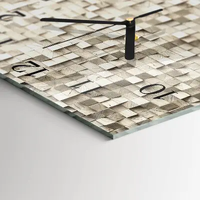Relógio de vidro Mosaico de madeira
