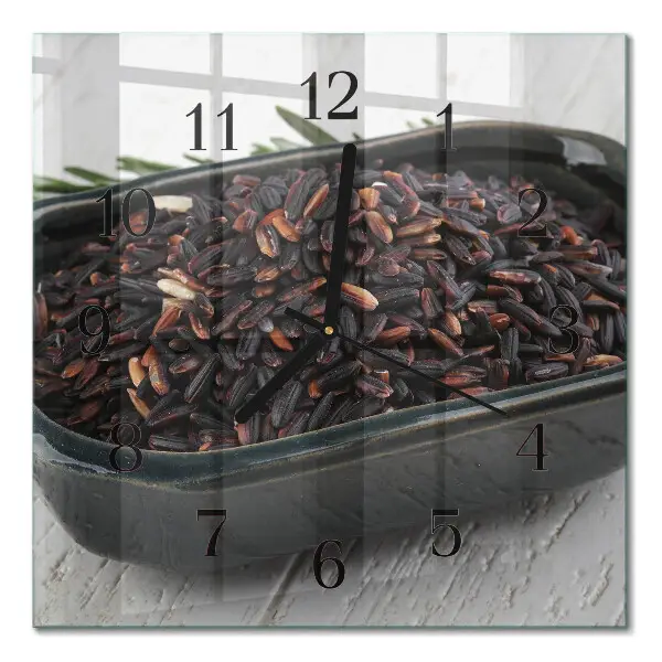 Relógio quadrado Arroz preto