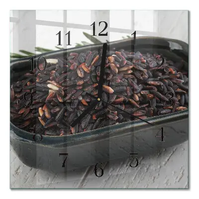 Relógio quadrado Arroz preto