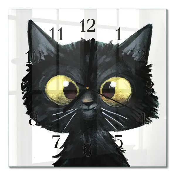 Relógio quadrado Gato preto